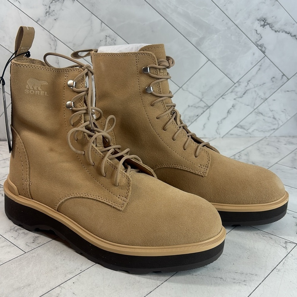Sorel Hi-Line Tan Suede Waterproof Lace-Up Lightweight Combat Boot. 10. NWT!! - Picture 4 of 9